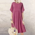 thumbnail image 2 of Womens Spring Dresses Sevevn Women 2025 Summer Crewneck Ruffle Sleeve Midi Dress Casual Polka Dot Boho Long Dress Beach Sundress Modest Dresses For Women, 2 of 6