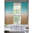 thumbnail image 3 of Sheer Curtains 72 Inches Long, Teal Brown Ombre Light Filtering Window Curtains for Living Room, Turquoise Gradient Modern Abstract Art Rod Pocket Voile Sheer Curtain Drapes, 52"W x 72"L, 2 Panels, 3 of 8
