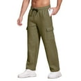 thumbnail image 7 of Men's Casual Sports Loose Leggings, Long Panel Fitness Running Training Pants for Gym, Yoga and Workout Sessions,Army Green,L, 7 of 7