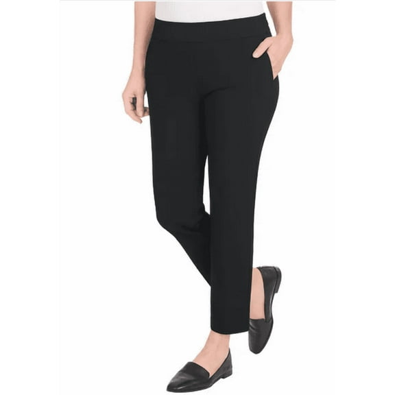 Hilary Radley Women's Pull-On Ankle Pant Black Large