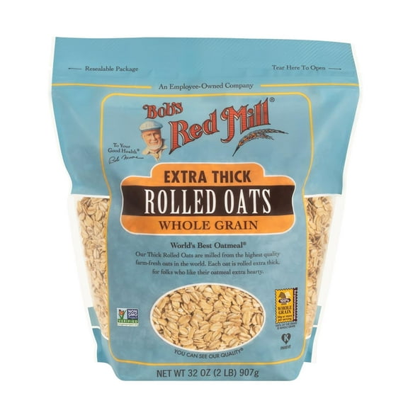 Bob's Red Mill Extra Thick Rolled Oats, 32oz (Pack of 1) - Non GMO, Whole Grain, Vegan, Kosher