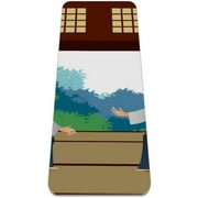 Man Practicing Aikido in the Dojo Pattern TPE Yoga Mat for Workout & Exercise - Eco-friendly & Non-slip Fitness Mat