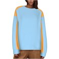 thumbnail image 3 of Womens Sweatshirt , Women Sweatshirts Plain High-Low Hem Pullover Autumn Casual Long Sleeve Tops Solid Color Round Neck Sweaters Loose Fit Basic Sweatshirt Comfortable Sweatshirts Size 8-16, 3 of 7