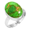 thumbnail image 1 of 925 Sterling Silver Copper Green Turquoise Handmade Ring, 1 of 6