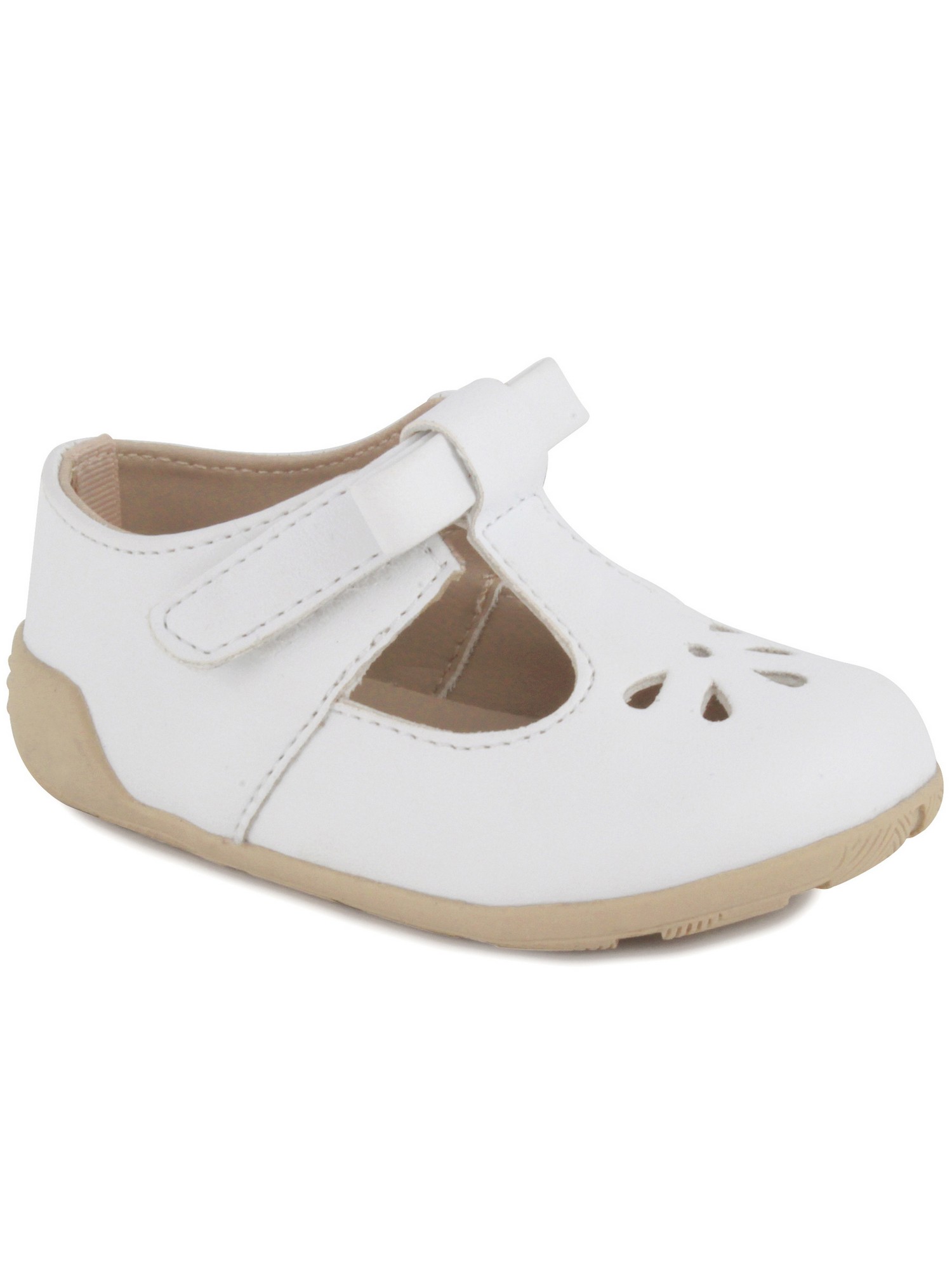 Baby Deer - Baby Deer Little Girls White T-Strap Bow TPR Outsole Shoes - Walmart.com - Walmart.com