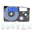 thumbnail image 4 of Graflsoa Durable 12mm Label Tape for Casio Printers, High-Quality PET Material, Resistant to Wear, Fading, and Extreme Temperatures, 8m Length, Blue on White Design, Compact Packaging, 4 of 7