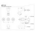 thumbnail image 2 of Kingston Brass KF110 Generic Three Handle 8" Center Tub & Shower Valve, Polished Chrome, 2 of 2