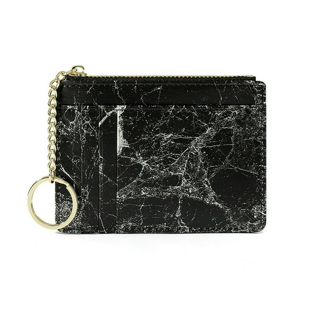Card Sleeve Zipper Classify Storing Faux Leather 8 Card Compartment Women Men Change Purse Daily Use