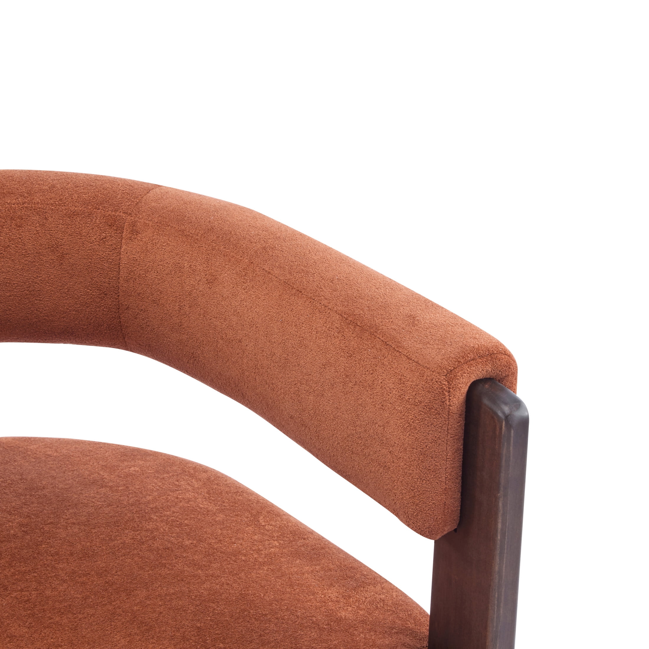 Christopher Knight Home Modern Velvet Upholstered Accent Armchair with Barrel Back, Wood Legs, Burnt Orange, Set of 2