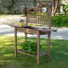 Carevas 39'' x 18'' x 55'' Gardening Workbench Wood Garden Potting Work Table with Hidden Storage, Sink Basin - Brown