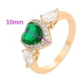 thumbnail image 2 of Anillo Compromiso Promesa Amor Esmeralda y Swarovski Oro Lam dorado 9, 2 of 7