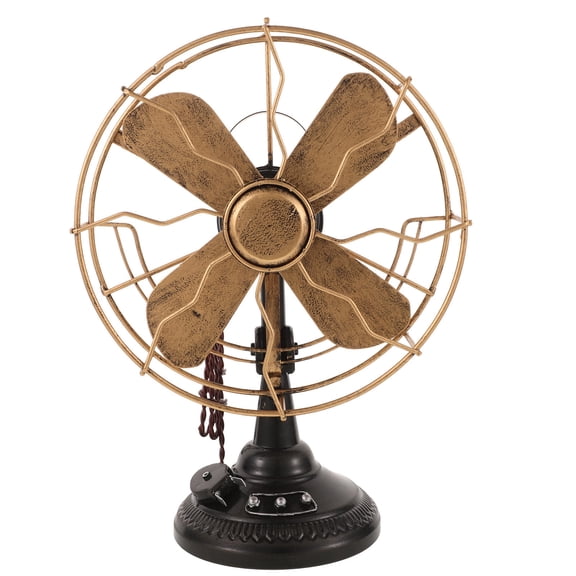 RENACLIPY Iron Vintage Fan Model Decorative Metal Desk Ornament for Home Or Office