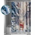 thumbnail image 4 of Christmas Shower Curtain, 60" x 72", Winter Pine Forest Cute Squirrel Snowfall Waterproof Bathroom Curtain Washable Shower Curtain Set with 12 Hooks, 4 of 6