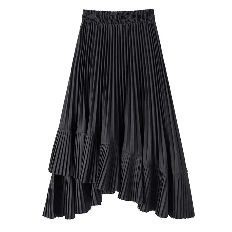 ワンピース ALYSI Women Mid Skirts 105327 P5022NE Black FKSESG Women's Solid Color Round Neck Short Sleeve Lace Up