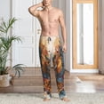 thumbnail image 2 of Yiaed Colorful Owl Tattoo Art Print Men's Lounge Pants, Loose PJ Bottoms, Long Pajama Pants for Men-Medium, 2 of 6