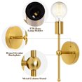 thumbnail image 6 of Wall Sconces 2 Pack Modern Wall Lighting Hardwired Gold Wall Lamp with Metal Column Stand for Bedroom, Living Room, Bathroom, 6 of 7