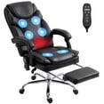 thumbnail image 1 of Vinsetto PU Leather Vibration Massage Office Chair with Heat, Black, 1 of 10
