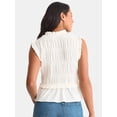 thumbnail image 3 of Time and Tru Women's Textured Tie Front Top, Sizes XS-XXXL, 3 of 5