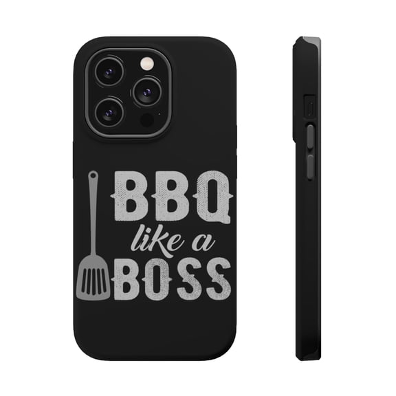 DistinctInk Tough Case for Apple iPhone 15 PRO (6.1" Screen), Compatible with MagSafe Charging - BBQ Like a Boss Barbecue