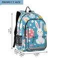 thumbnail image 2 of FORMRS Unisex School Backpack 17" Student Travel Bag with Laptop Compartment, Blue Easter Bunny, 2 of 7