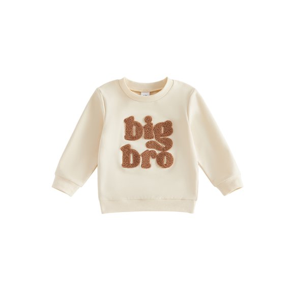 RUINIXCW Toddler Baby Boy Sweatshirts Big Brother Outfit Little Boy Kids Big Bro Letter Long Sleeve Crewneck Pullovers Spring Fall Winter Shirts Tops
