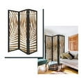 thumbnail image 4 of Sg-363 Tropical Leaf Design 3 Panel Papete Screen Room Divider - Brown, 4 of 4