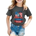 thumbnail image 5 of Zshosam American Flag T Shirt Girls American Flag Shirts Girls Patriotic Shirt USA Flag Stars Stripes Print T-Shirt 4th of July Tee Tops Size 9T 10T,(Grey 9-10 Years), 5 of 5