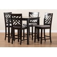 thumbnail image 7 of Baxton Studio Caron Modern and Contemporary Gray Fabric Upholstered Espresso Brown Finished 5-Piece Wood Pub Set, 7 of 7