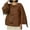 AA-Brown, variant on Women's Bow Tie Front Suede Shirts Loose Lace Up Oversized Fringe Bloues Flare Long Sleeve Going Out Tops, Purple, M