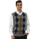 thumbnail image 1 of INSPIRE CHIC Suéter de chaleco de argyle informal para hombre, cuello en V, ajuste delgado, sin mangas, suéter de punto gris L, 1 of 6