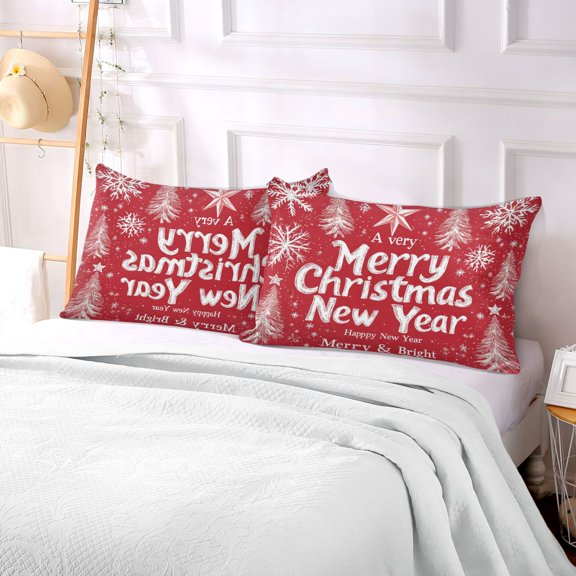 Pillow Case Plush Pillow Snowtreen and Snowflak for Christmas Case standard size/King size/Queen size Bed Pillow Pillowcases