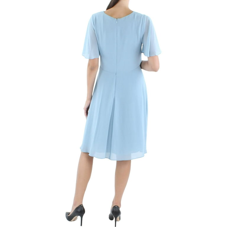 Lauren Ralph Lauren Womens Georgette Surplice Midi Wrap Dress