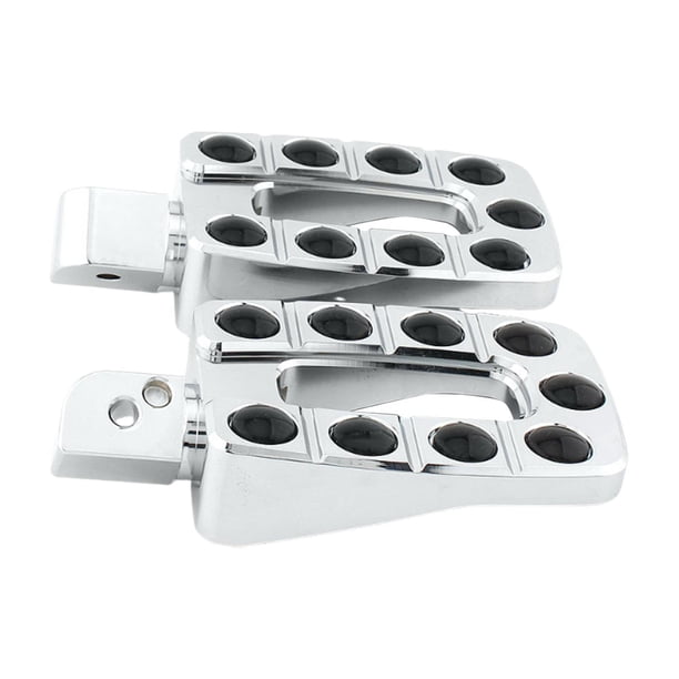 Estriberas para motocicleta, 1 par, prácticas, de aleación de aluminio, piezas altas, portátiles, directas Plateado delantero