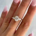 thumbnail image 2 of 1.5 Carat Oval Moissanite Three Stone Floral Cluster Art Deco Engagement Ring, 2 of 5