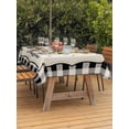 thumbnail image 3 of Outdoor Tablecloth with Umbrella Hole for Patio/Picnic/Party, Sunflowers Waterproof Table Cloth Rectangle Table Cover Washable, Yellow Floral Botanical Black White Checkered Rustic (60"x 102"), 3 of 8