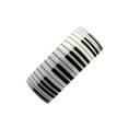 thumbnail image 3 of White Ceramic Piano Keyboard 10mm Wedding Band Domed High Polished Ring Size 11.5, 3 of 6
