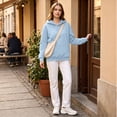 thumbnail image 5 of Women's Pullover Hoodie Cozy Fall Sweatshirt with Drawstring Hood Front Pocket Relaxed Fit Hoodies, 2XL, 5 of 6