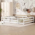 thumbnail image 2 of Bellemave Full Montessori Bed with Rails, Wood Full Size Floor Bed Frame with Fence, Low to Ground Bed Frame with Safety Guardrails - White, 2 of 8