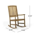 thumbnail image 3 of GDF Studio Myrna Outdoor Acacia Wood Rocking Chair, Teak, 3 of 6