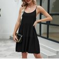 thumbnail image 3 of Gibobby Vestido Causal para Mujer de Verano Vestido de verano de color sólido doblado para pastel Vestido sin mangas con tirantes para mujer(Negro,M), 3 of 5