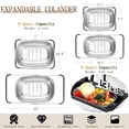thumbnail image 3 of JUNCRAFT Stainless Steel Colander Set of 2, 6Qt and 8Qt Over the Sink Colander Large Capacity Strainer Basket with Extendable Rubber Grip Handles Home Kitchen Essentials, 3 of 8