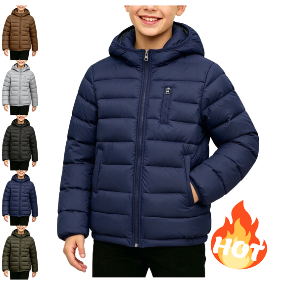 Mifsaly Girls Boys Winter Coat Zip Up Hooded Puffer Jacket Windproof Lightweight Outdoor Warm Outerwear with Pockets