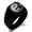 Black, variant on Stainless Steel Peacock Feather Yin Yang Engraved Square Flat Top Biker Style Polished Signet Ring