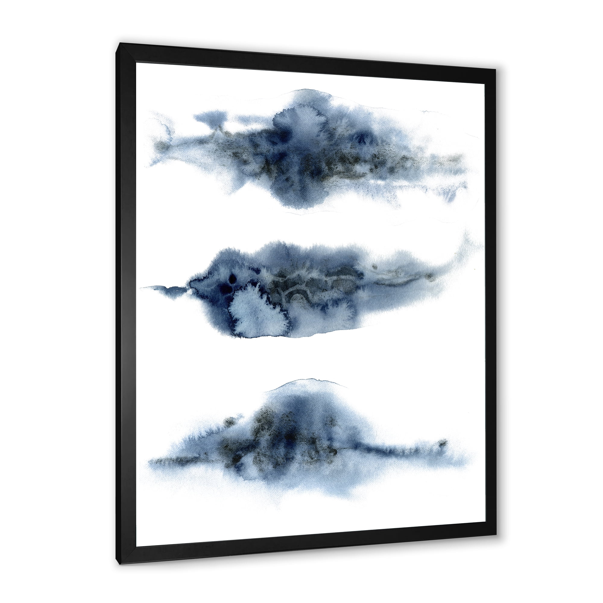 Designart 'Abstract Of Clouds Dark Blue Colored V' Modern Framed Art Print