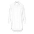thumbnail image 3 of Borniu Womens Tops, Summer Savings Clearance Women's Casual Plus Size Blouse Solid Long Sleeve Collar Button Down High Low Shirt Maxi Blouse Tops with Pocket, 3 of 4
