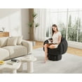 thumbnail image 4 of Mid Century Modern 360 Degree Barrel Swivel Accent Sofa Chair,Fluffy Velvet Fabric Lounge Wide Upholstered Pumpkin Reading Chair, Round Cloud Arm Chair for Living Room,Bedroom,Vanity., 4 of 6