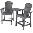 thumbnail image 5 of Gymax 2PCS HDPE Tall Adirondack Chair Barstools Connecting Tray Yard Footstool Gray, 5 of 5