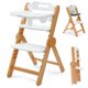 thumbnail image 1 of Ezebaby Trona de Madera Crece con tu Hijo, Trona Plegable para bebé con Altura de Asiento y reposapiés Ajustables, Trona para bebés y niños pequeños con cojín y Bandeja Grande de Doble Capa(Blanco), 1 of 5