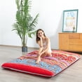 thumbnail image 3 of Boho Futon Pads Retro Floral Kids Floor Mattress 3" Memory Foam Twin Microfiber Cotton Futon Pad, 3 of 8