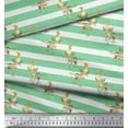 thumbnail image 3 of Soimoi Green Poly Georgette Fabric Stripe & Victoria Pigeon Bird Fabric Prints By Yard 52 Inch Wide, 3 of 3